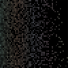 Poster - Amazing matrix background in soft colors. Grid of random old Chinese Tangut symbols. Creative square vector illustration.