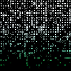 Poster - Amazing geometric matrix background in blue green colors. Vibrant square vector illustration.