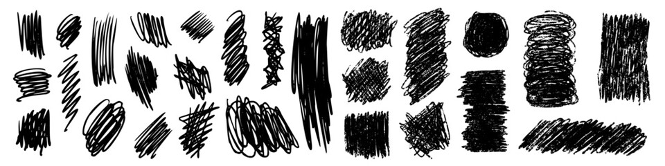 Wall Mural - charcoal scribble stripes and bold paint shapes. childrens crayon or marker doodle rouge handdrawn s