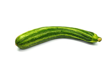 Canvas Print - Zucchini or courgettes isolated on white background. Fresh cut zucchini isolated on a white background. Green zucchini vegetables isolated on white. 