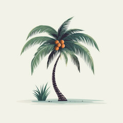 Wall Mural - A cartoon illustration of a Palm Tree. Generative AI.