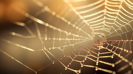 Macro Close-up of A Spider Web