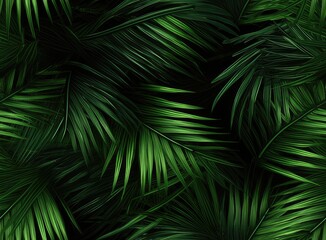 Green palm leaf pattern texture abstract background. Tropical palm leaves, floral pattern background. SEAMLESS PATTERN. SEAMLESS WALLPAPER.