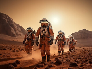 landing astronauts on mars