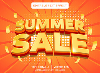 Summer sale 3D editable text effect