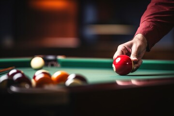 Poster - Billiard table with colorful balls