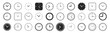 Clock icon set. Vector Time and Clock symbol collection. Black silhouettes in flat style. Vector illustration