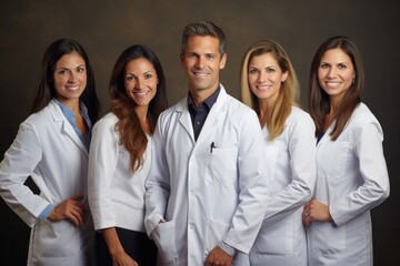 Wall Mural - Portrait of a group of medical workers smiling at the camera.