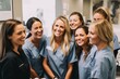 © Anne Schaum - Portrait of a group of happy medical workers in the hospital.