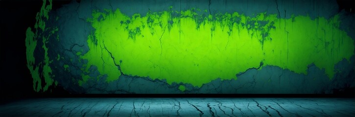 Wall Mural - Dark abstract grunge blue ocean green background. Ai Generated