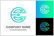 Monogram Letter E Digital Link Connection Business Company Stock Vector Logo Design Template
