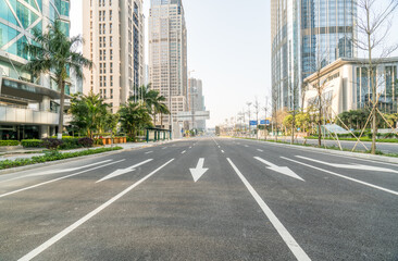 Empty city road in Shenzhen