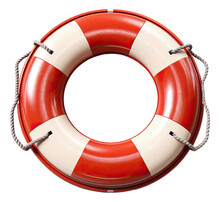 3D Red Marine Safety Buoy Ring Isolated.