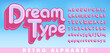 © Mysterylab - A retro 1970s style striped alphabet in pink and blue hues