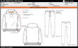 © JUSTBEGINNS - MEN HOODIE WITH JOGGER SET DRESS FLAT SKETCH FASHION TEMPLATE TECHNICAL DRAWING ILLUSTRATION