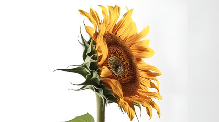 Canvas Print - sunflower isolated on white background, generated by AI