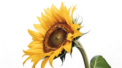 Canvas Print - sunflower isolated on white background, generated by AI