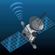 illustration of the space orbital satellite on the blue background