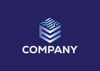 letter e logo technology