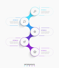 Wall Mural - vector infographic label design template with icons and 5 options or steps. can be used for process 