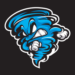  Tornado mascot logo design vector with modern illustration concept style for badge