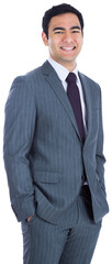 Poster - digital png photo of biracial businessman on transparent background