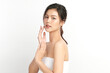 © kitthanes  - Beautiful young asian woman with clean fresh skin on white background, Face care, Facial treatment, Cosmetology, beauty and spa, Asian women portrait.