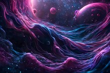 A Captivating 3D Abstract Background That Resembles An Ethereal Cosmic Galaxy.