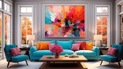 Canvas Print - modern bright interiors.