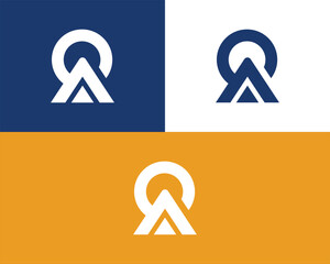 Minimalist letter a o, o a logo design template