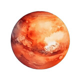 Fototapeta Kosmos - Watercolor Planet transparent background