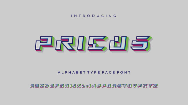 Technology Retro Alphabet Type Face Font