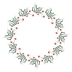 Canvas Print - Hand Drawn Christmas Wreath design for print or use as poster, flyer or Invitation card