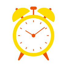 Vector Illustration Of An Alarm Clock Isolated On White For Banners, Cards, Flyers, Social Media Wallpapers, Etc.