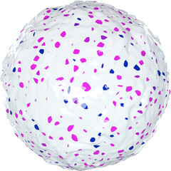 Wall Mural - 3D abstract white terrazzo inflated shape in a playful style with a transparent background. Geometric shape.