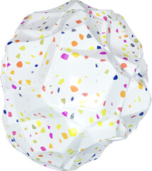 Wall Mural - 3D abstract white terrazzo shape in a playful style with a transparent background. Geometric shape.