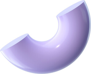 Wall Mural - 3D abstract violet plastic shape in a playful style with a transparent background. Geometric shape.