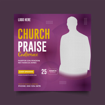church conference social media post, web banner, worship flyer, church banner, church flyer, square 