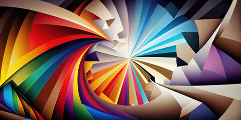 Wall Mural - Abstract background in Futurism style in rainbow colors