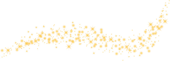 Poster - Glittering vector dust on a transparent background. Golden sparkling lights. Christmas Holiday glow particle. Magic star effect. Shine background. Festive party design. PNG image	
