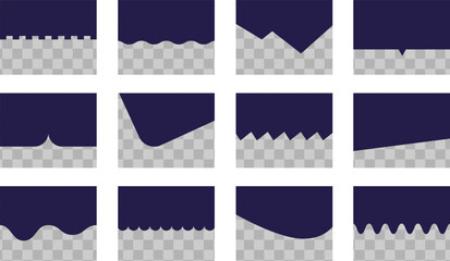 Poster - divider shapes collection for website. curve lines for top or bottom page. header set