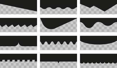 Poster - dividers shapes vector set. abstract design elements collection for top and bottom on website, app, 