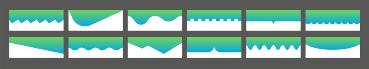 Poster - colorful dividers shapes vector set. abstract design elements collection