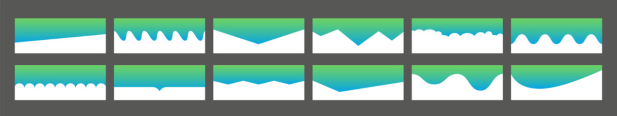 Poster - colorful dividers shapes vector set. abstract design elements collection