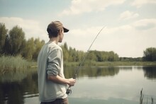 Lake Fishing. Generate Ai