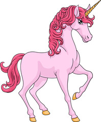 Sticker - A Unicorn horse with horn cartoon mythological animal from myth illustration