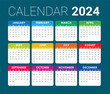 © myAstock - 2024 year calendar full editable vector file, eps