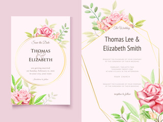 Wall Mural - Floral Watercolor Wedding Invitation Template