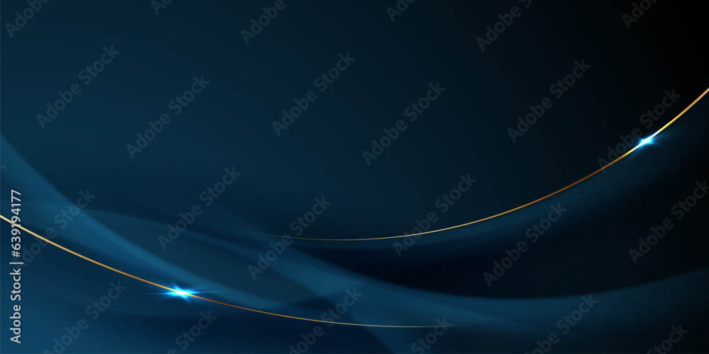 blue abstract background with luxury golden elements vector ...