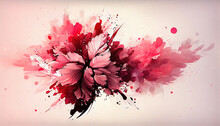 Watercolor Festive Background With Flowers. AI Generated